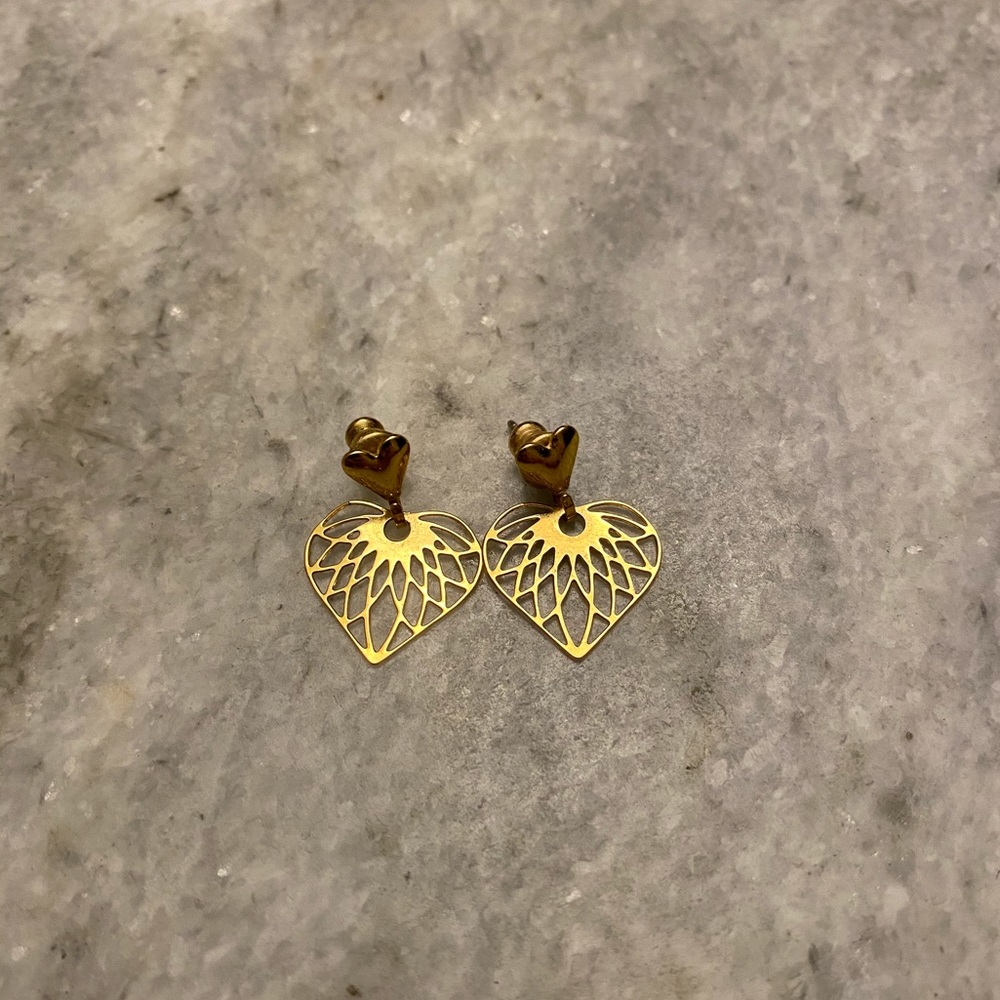 3/$15 Gold Heart Earrings